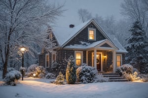 Einfamilienhaus im Winter